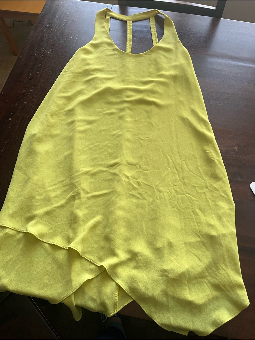BCBGMaxAzria Yellow Sleeveless Racerback Slip Dress